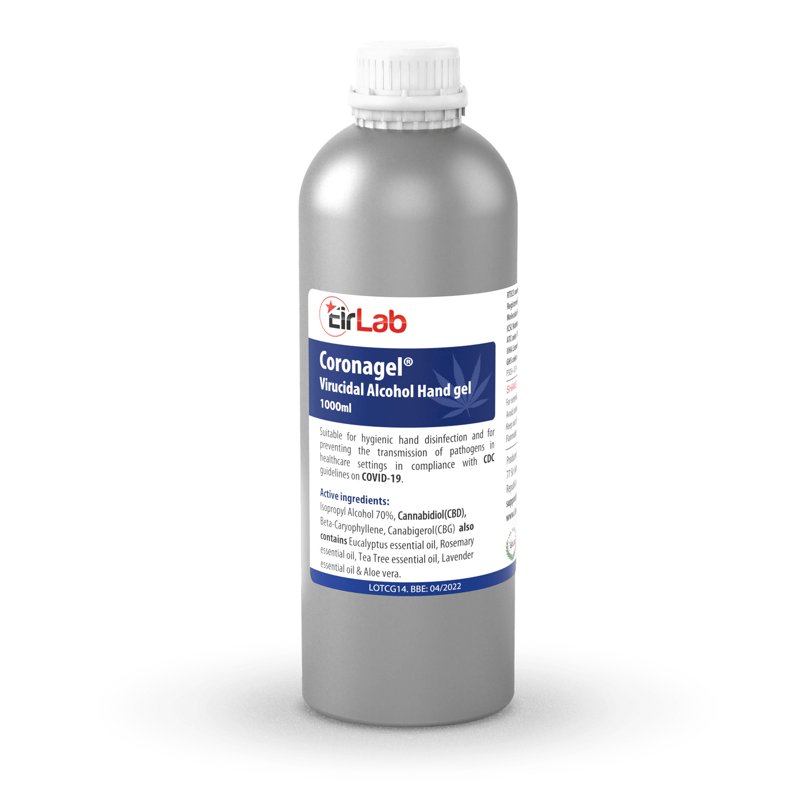 EIRLAB Coronagel® Virucidal Alcohol CBD Hand gel - 1000ml