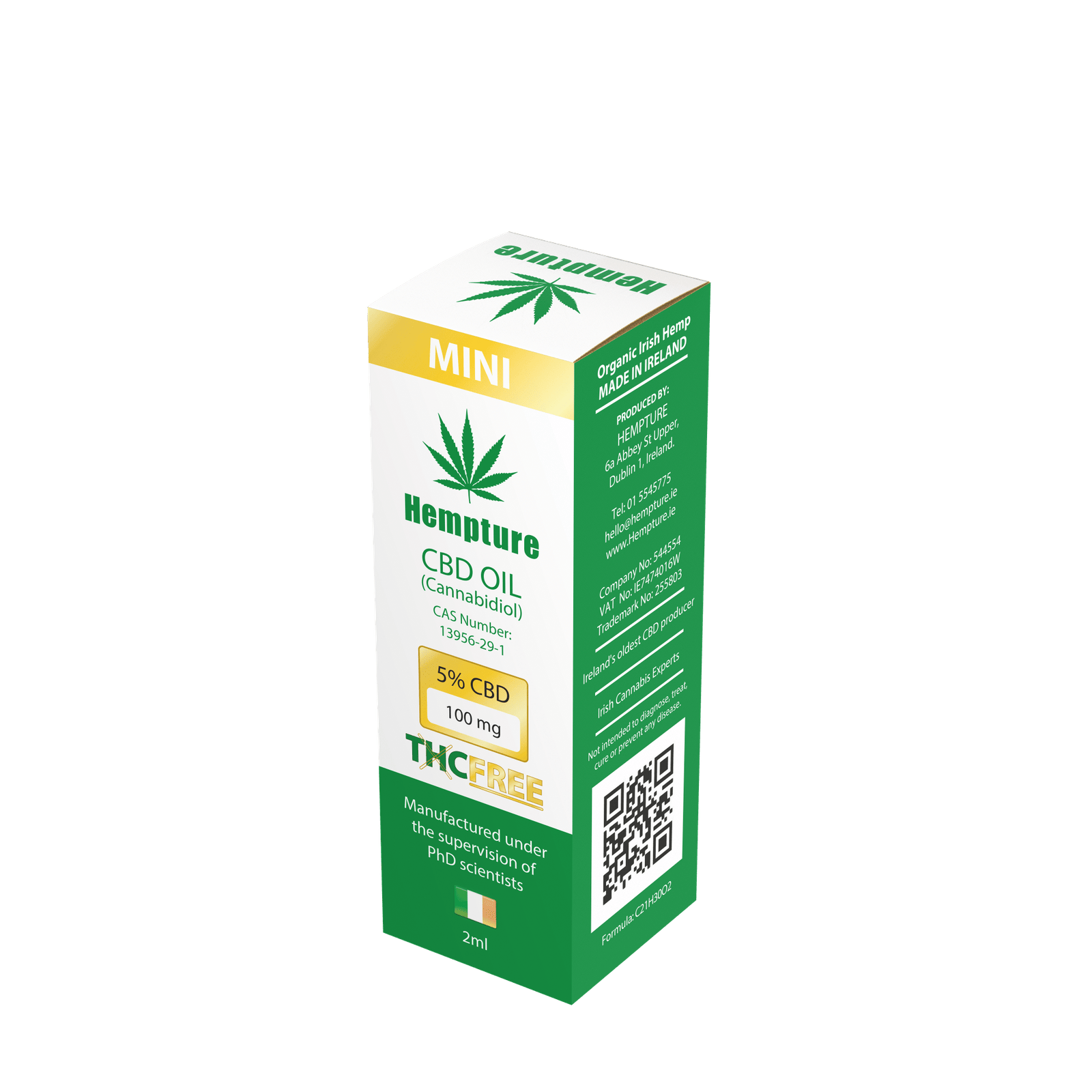 Hempture 5% THC FREE CBD oil - 2ml MINI